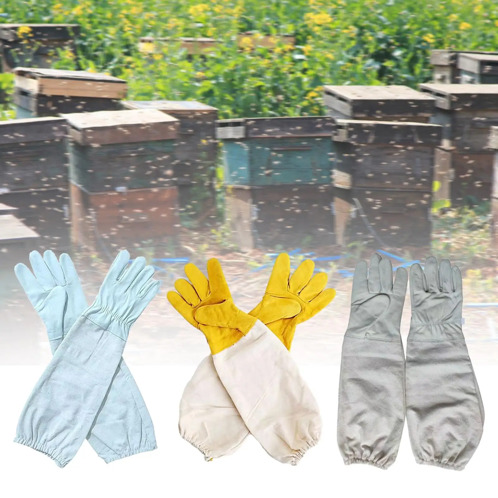 Beekeeping Gloves Professional Apiculture Tools Beekeeper Gloves Bee Protective Gloves for Beekeepers Hand Protection Men Women