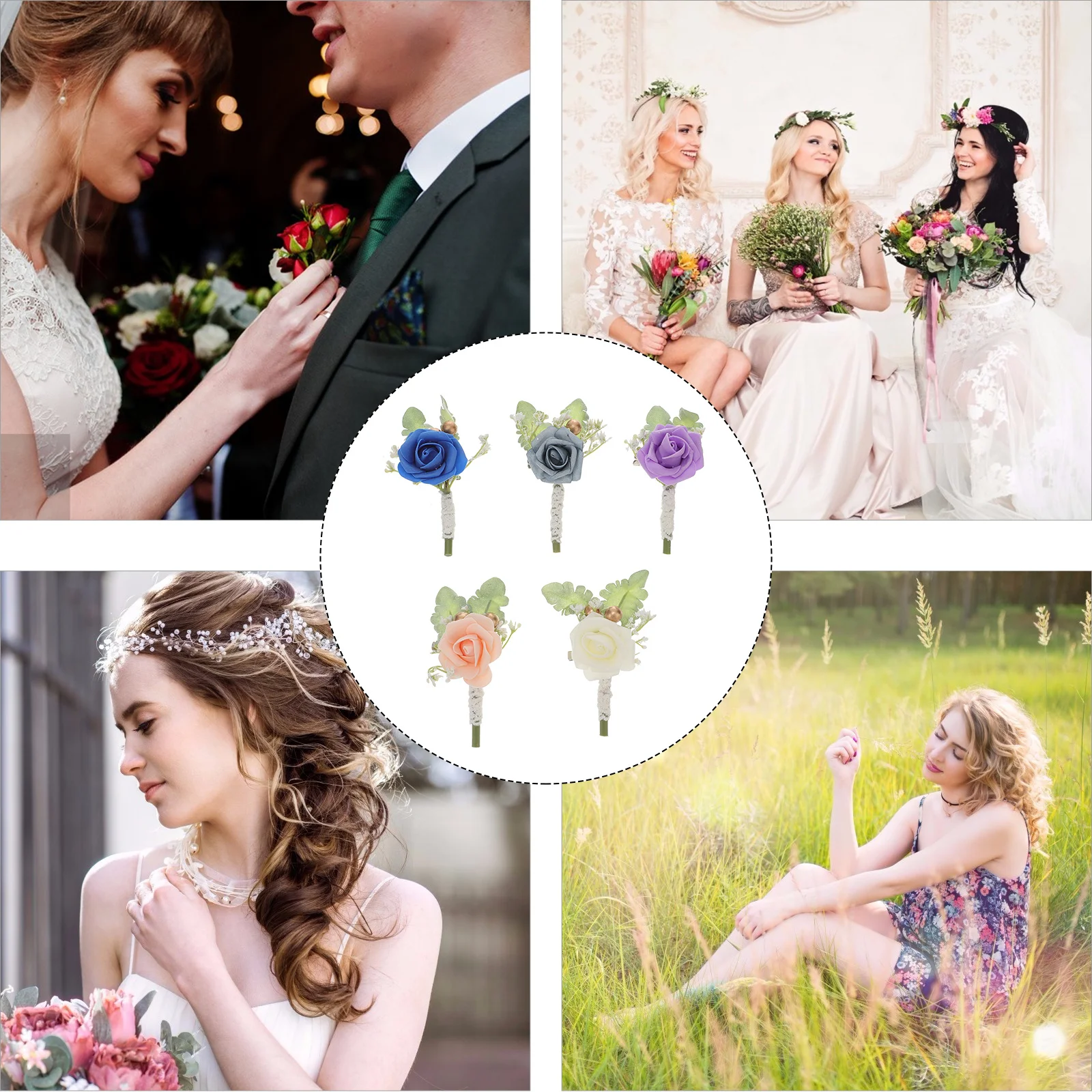 5 قطعة إكسسوارات الزفاف العروة الزفاف زي أنيق ديكور للعروس والعريس الوجود المبهر يجب أن يكون يومًا كبيرًا