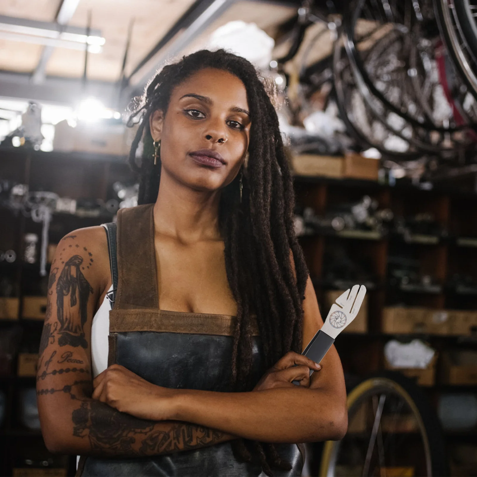 

Adjustable Stainless Steel Durable Repair For Bike Disc Brake Rotor Alignment Truing Household Mechanic Use Wrench Bike Repair