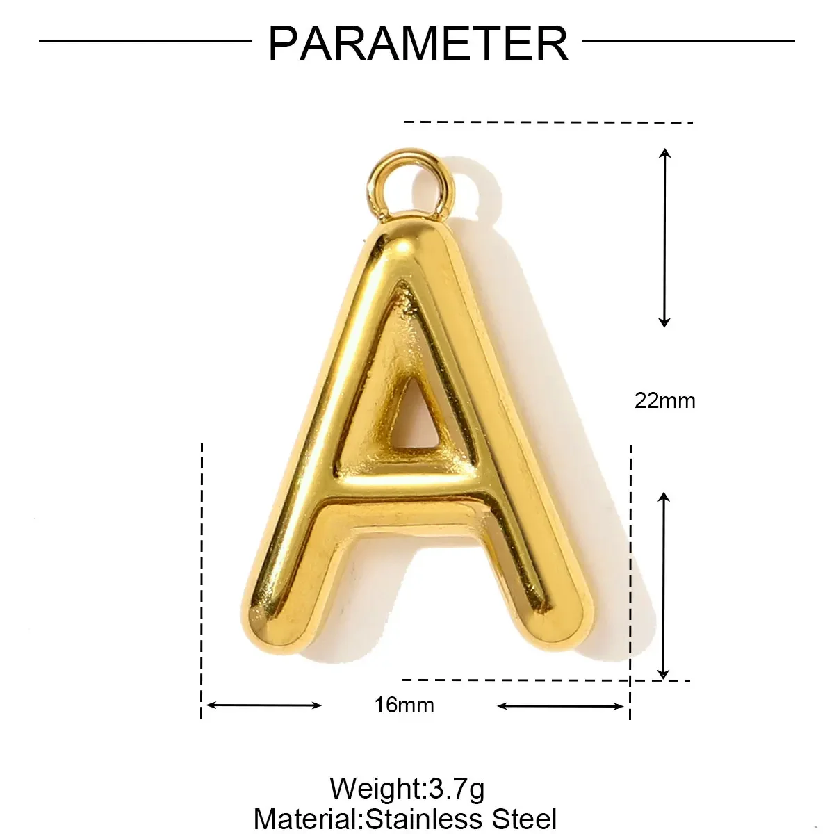 3 قطعة/الوحدة الفولاذ المقاوم للصدأ الأولي الإنجليزية ألفانت قلادة المعلقات رأس المال اسم الرسالة DIY القرط سحر امرأة المجوهرات بالجملة #5