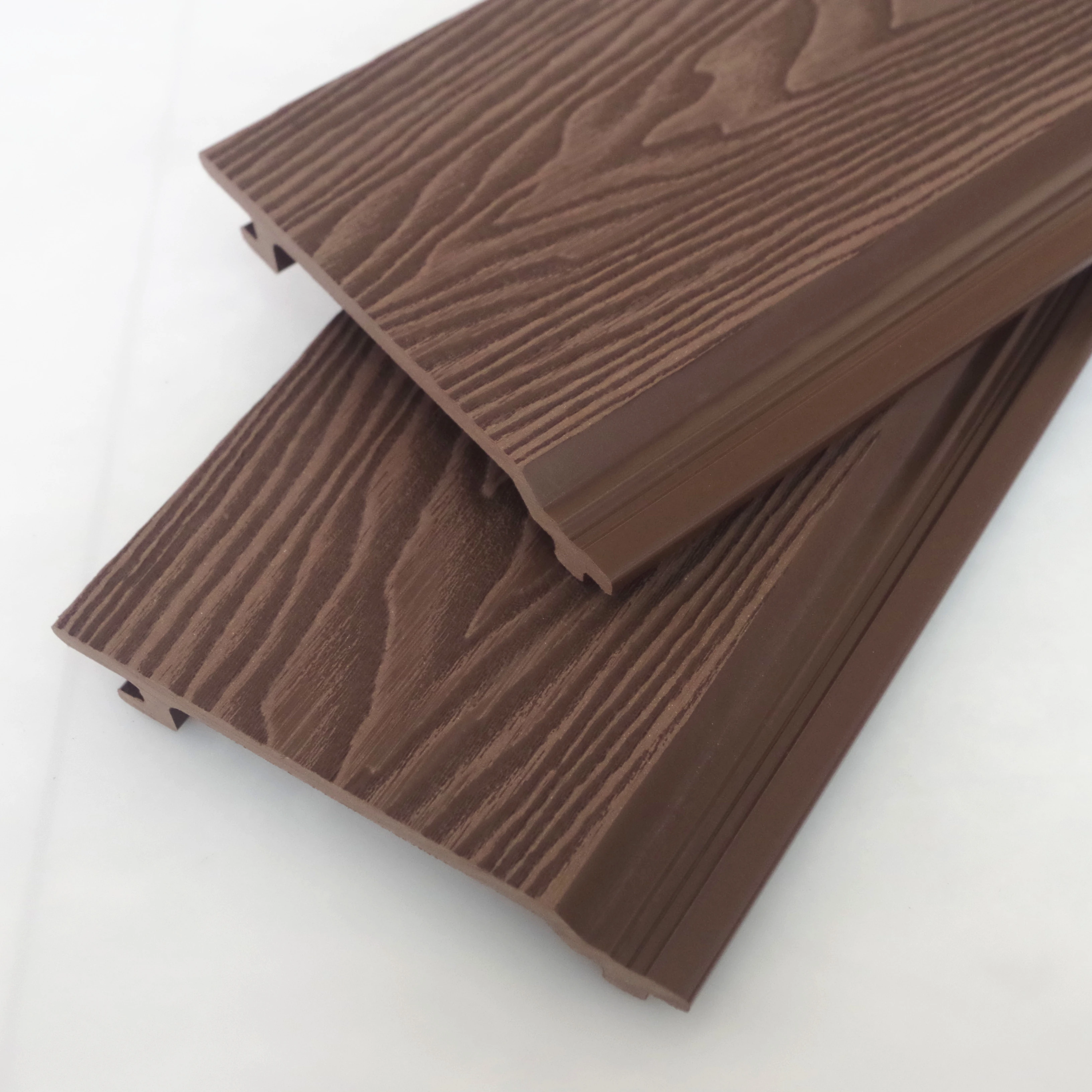 Wood Plastic Composite 3D Wood Grain Panel For Exterior Wall Outdoor Outside Wpc Wall Cladding Cover