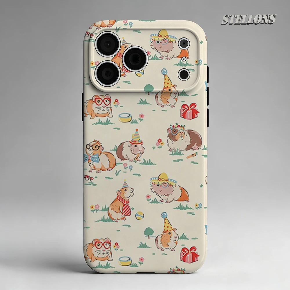 

Cute Guinea Pig Party Phone Case For Magnetic Phone Case for IPhone 17 16 15 14 13 Pro Max Plus Single Double-layer tough Case