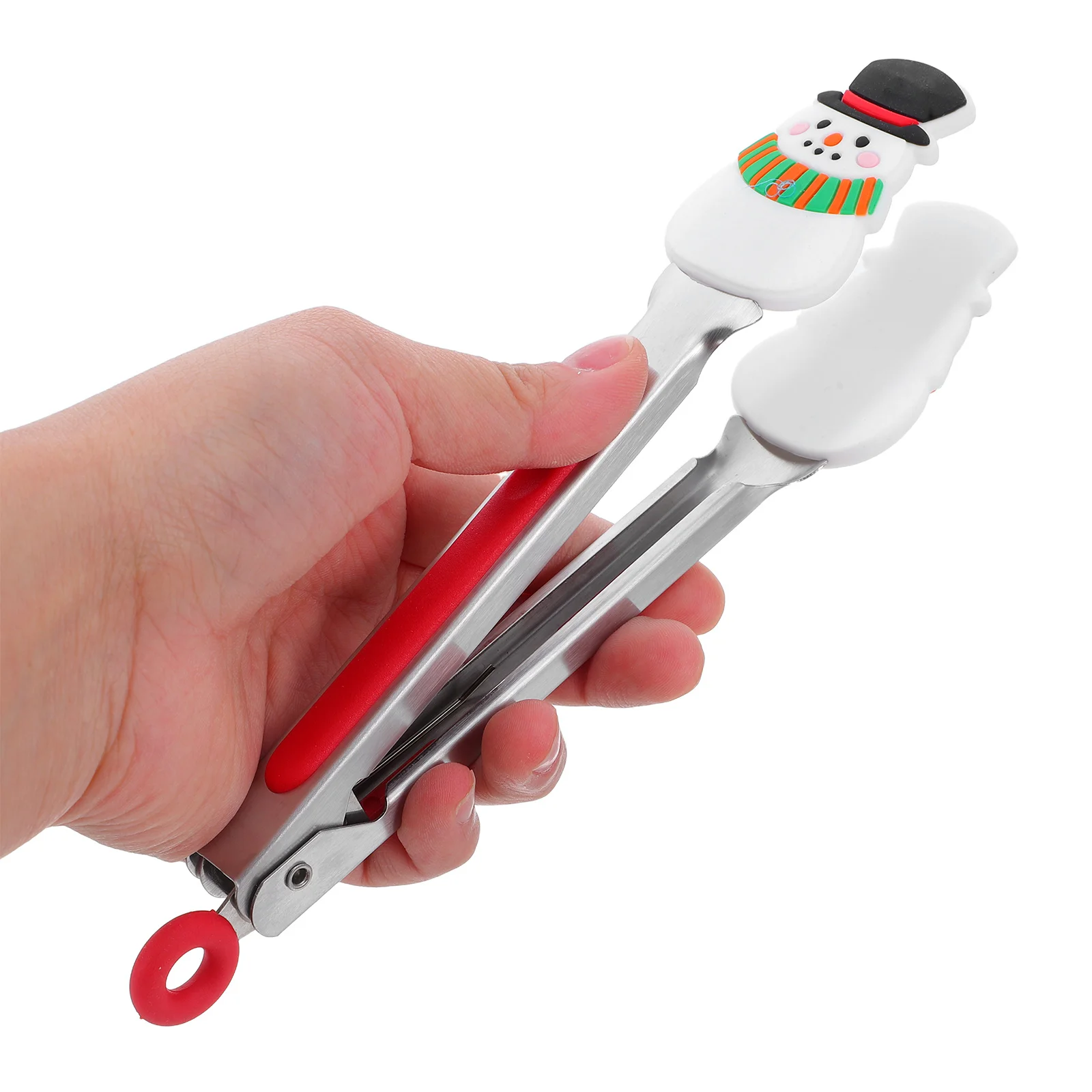 

Food Tongs Snowman Design Anti-Scald Nonslip Handle For Grilling Baking Serving Kitchen Tools Stainless Steel Mini Tongs