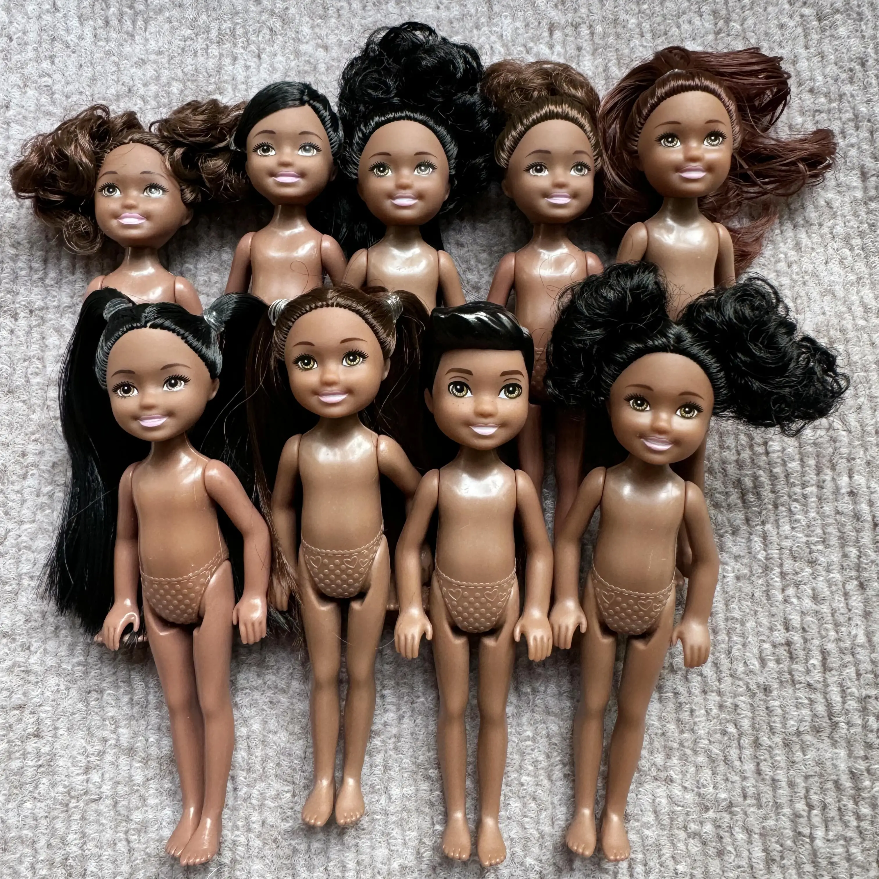 Mini Kelly de 13cm para niños y niñas, 5 pulgadas, piel ordinaria oscura, cuerpo desnudo, Bjd 1/12, juguetes para niños, regalos de cumpleaños