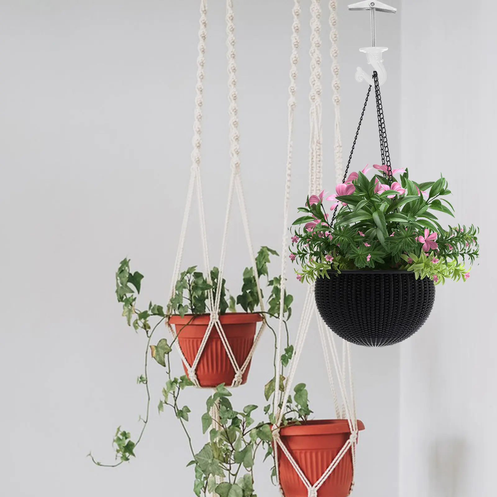 6Pcs Ceiling Hooks Metal Strong Load Bearing Hanging Plant Hooks for Planters Lanterns Light Fixtures Ceiling Hook