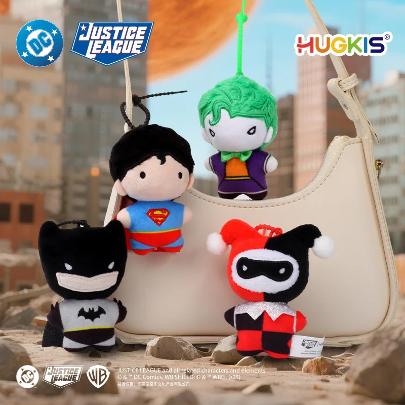 

Genuine HUGKIS DC Justice League Batman Plush Doll Pendant 9CM Anime Cartoon Keychain Bag Charm Couple Birthday Gifts