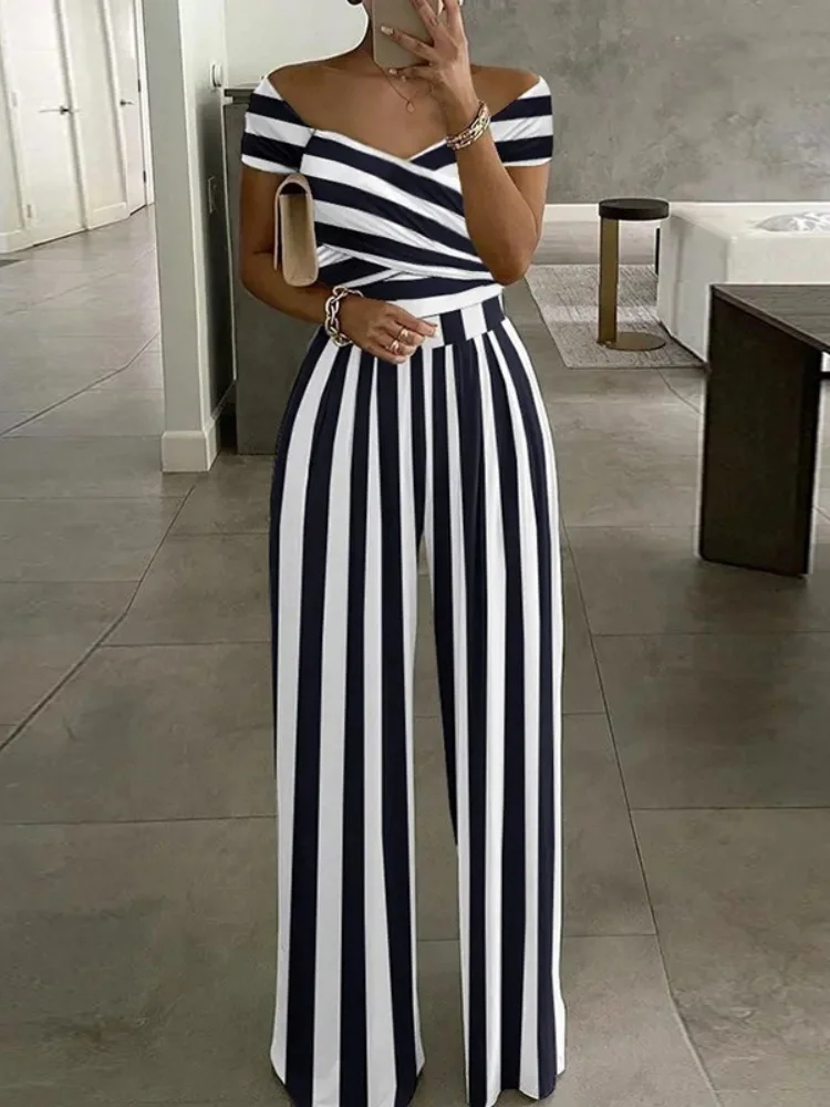 

Wmstar Jumpsuits Women Wholesale Commuter Shoulder Printed Trousers Sexy High Waisted One Pieces Clearance Sales Summer 2025