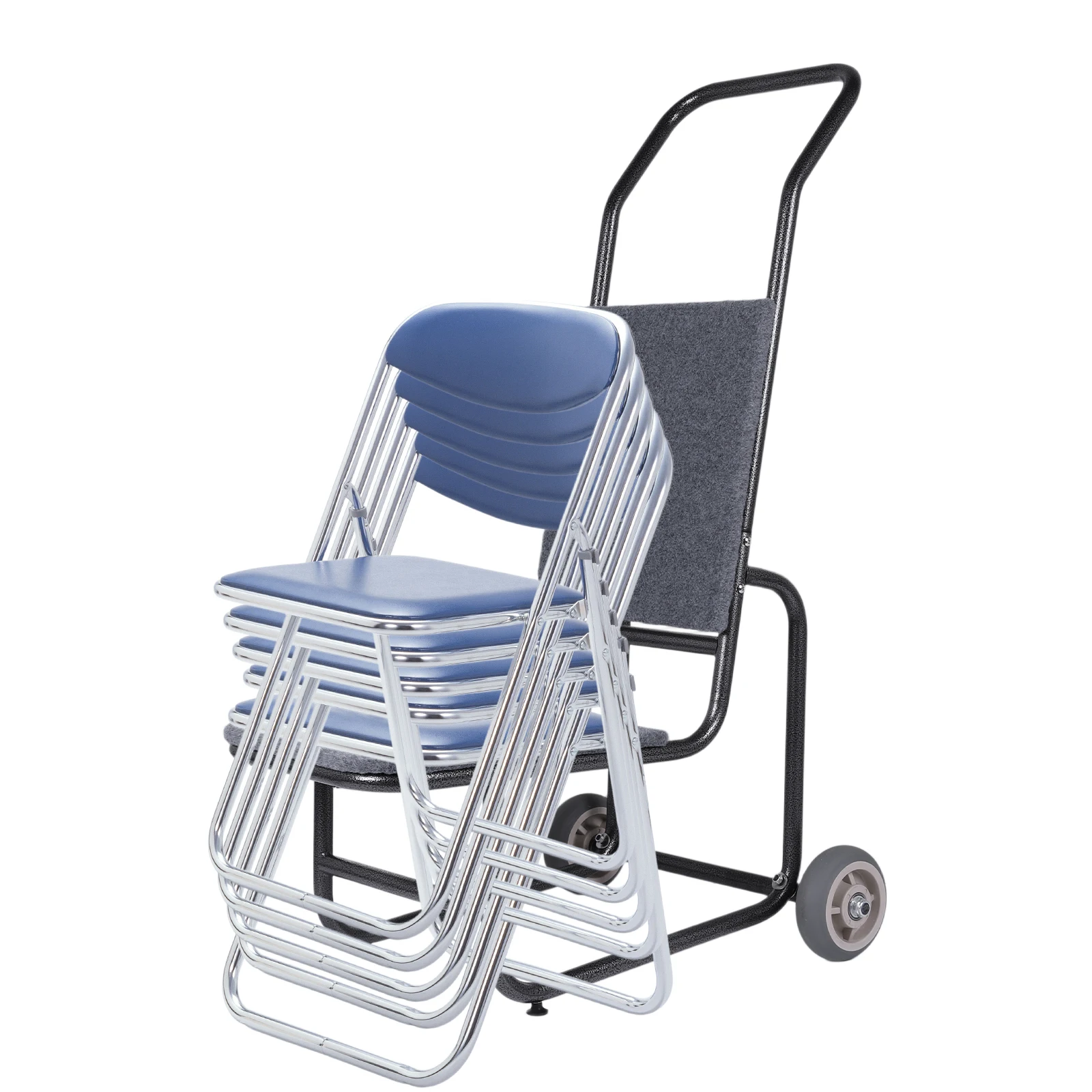 

2pcs Portable Chair Move Trolley with 6inch Rubber Wheels Wheeled Organize Chairs Cart for Restaurant Wedding Outdoor