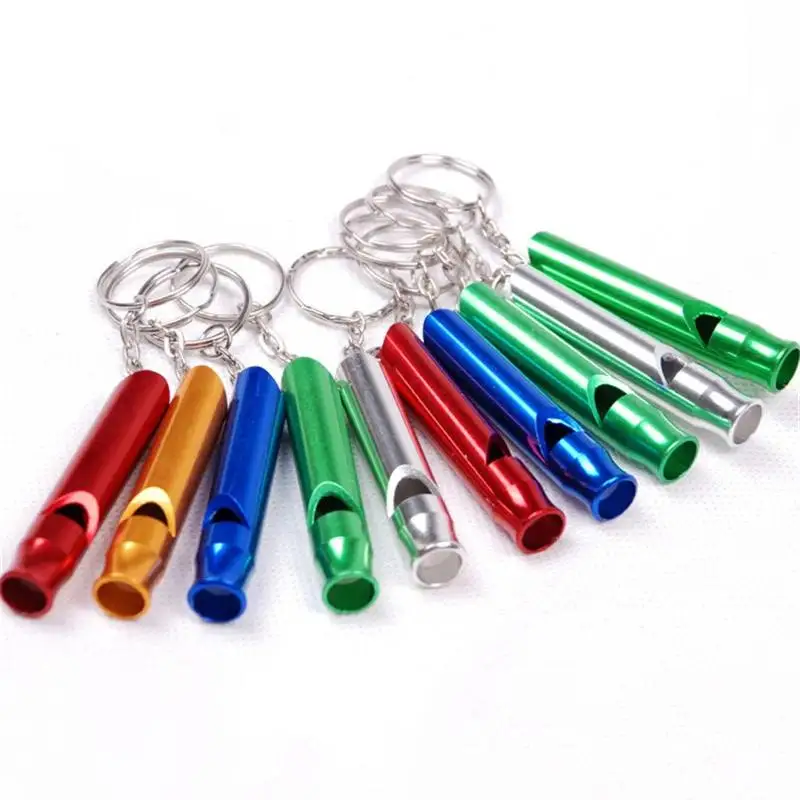 1/3 قطعة سبائك الألومنيوم صافرة صغيرة المفاتيح في الهواء الطلق بقاء التخييم الطوارئ الرياضة السلامة صافرة