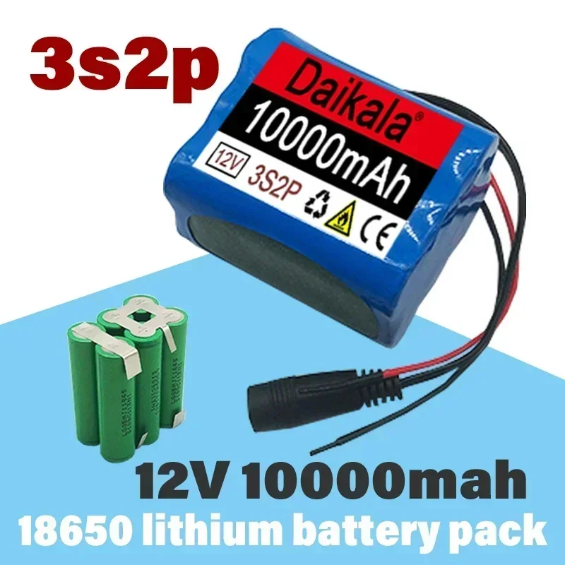 

2024 Bestselling 3S2p 12V 18650 Lithium-ion 10Ah Rechargeable Battery with Bms Lithium Battery Protection Board Customized Plug