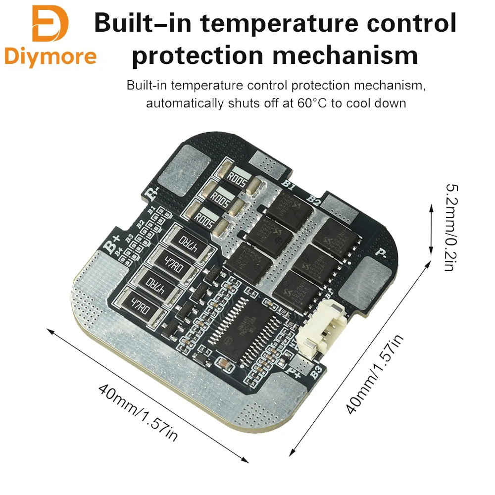 4S 60A Peak With Balanced 21700/18650 4 Sets Of Lithium Battery Protection Board 3.7V Series Battery Protection Module