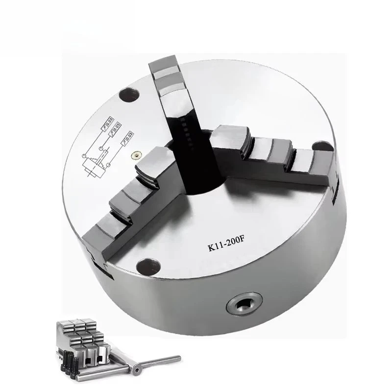 3-jaw self-centering chuck K11-200F Pro front 3-hole mounting high-precision 0.03mm metal lathe chuck 8 inches discoun