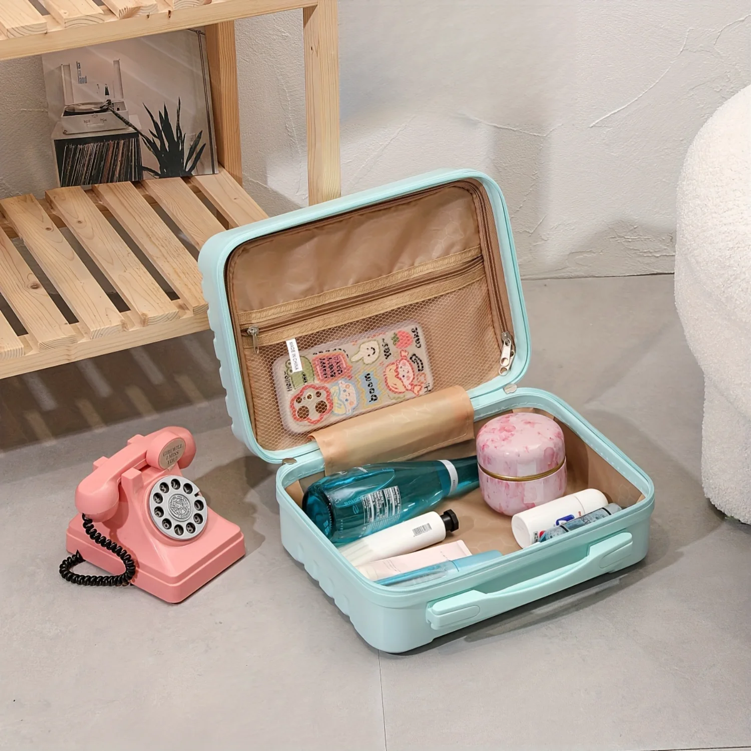 

Hand Luggage Cosmetic Bag, Women's Mini Bag, Company Gift Small Box, Toiletries Stylish Vintage Lightweight Suitcase Student Mu