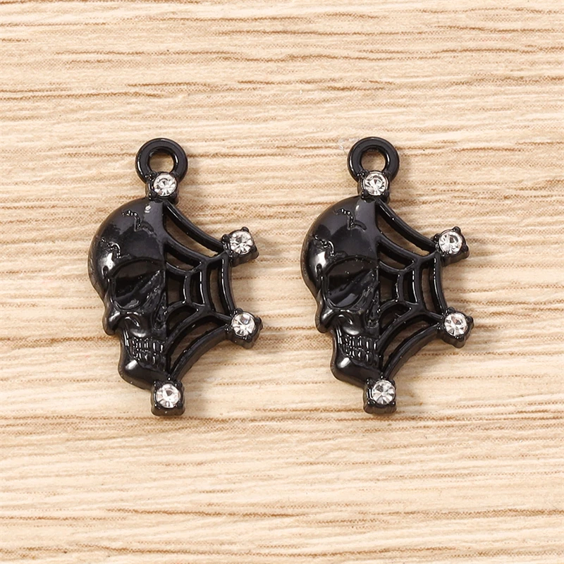 5 Stück 11x19mm Punk-Metall-Skelett-Spinnennetz-Anhänger für die Herstellung von Halsketten, Ohrringen, Armbändern, DIY-Bastelarbeiten und Schmuckzubehör – Detail 12