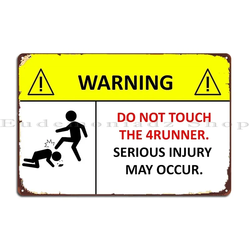 لا تلمس بلدي تويوتا 4 عداء لوحة معدنية جدارية جدارية تصميم اللوحة المخصصة تين تسجيل ملصق