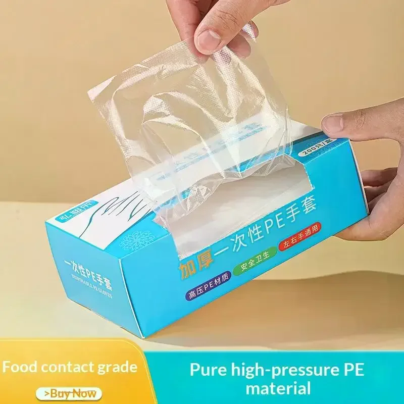 Clear Disposable Gloves Transparent Plastic Gloves Latex Free Food Prep Safe Gloves For Cooking Cleaning BBQ Kitchen Things