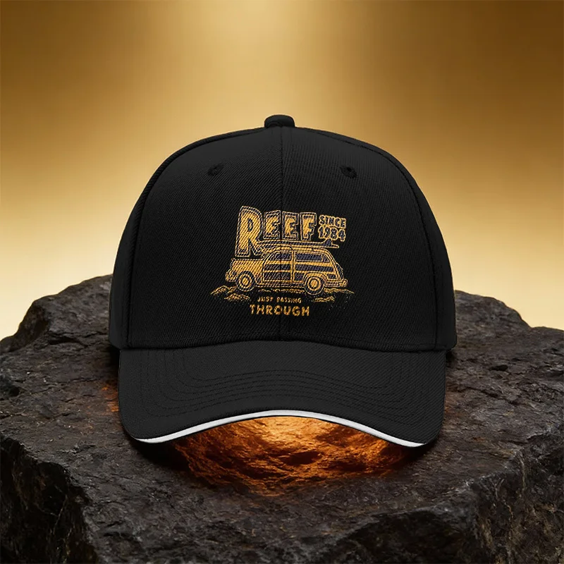 

Vintage Car Pattern REEF Hat, Unisex Printed Baseball Cap Sandwich Brim Snapback Sports Cap, Suitable for Daily Commuting and Tr