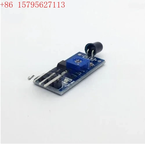 Módulo sensor de llama de 4 pines, módulo de detección de fuente de incendio, alarma de detección de luz de incendio de recepción infrarroja (4 cables)