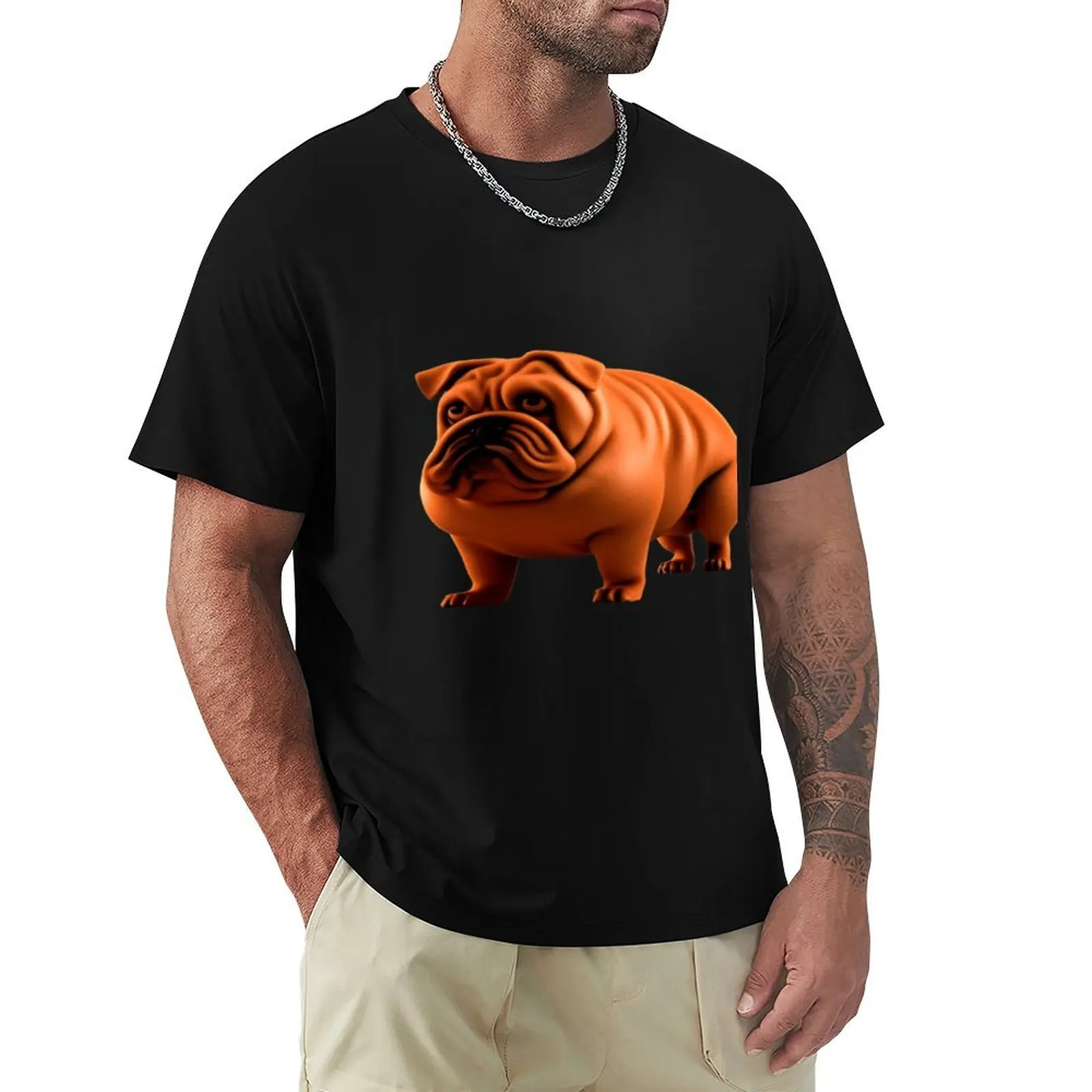 Thick Boi Dog - Fat Animals Thick Animals T-Shirt plus size tops Short sleeve tee men clothings