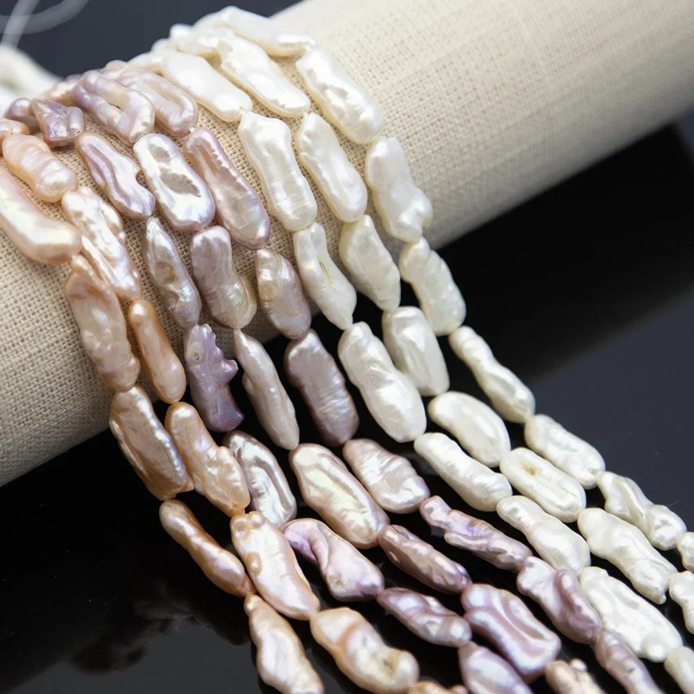 

6-9x15-23mm Natural Freshwater Pearl Beads White Purple Pink Baroque Valentine's Day DIY Necklace Bracelet Earring Accessories