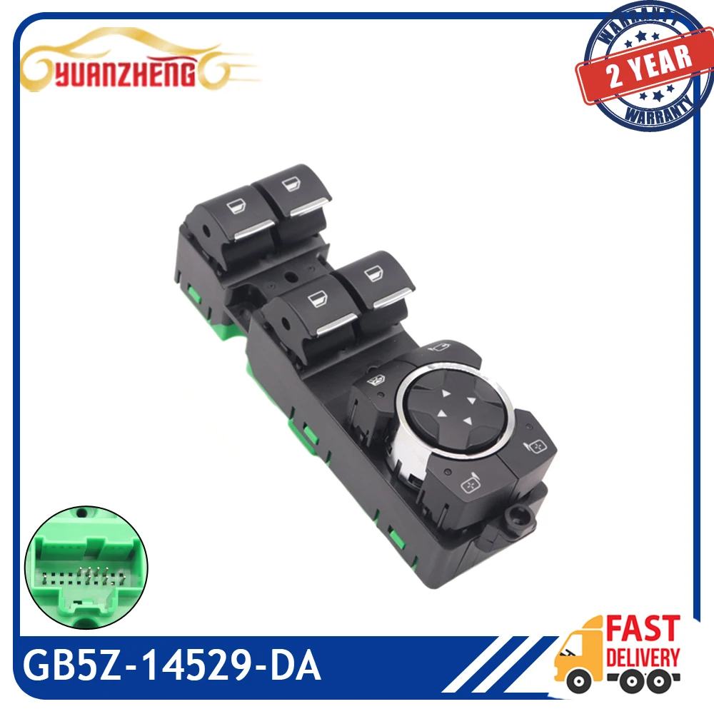 8 Pins GB5Z-14529-DA Electric Power Window Control Switch Master For Ford Explorer Police Interceptor 2016-2019 GB5T-14540-DAW