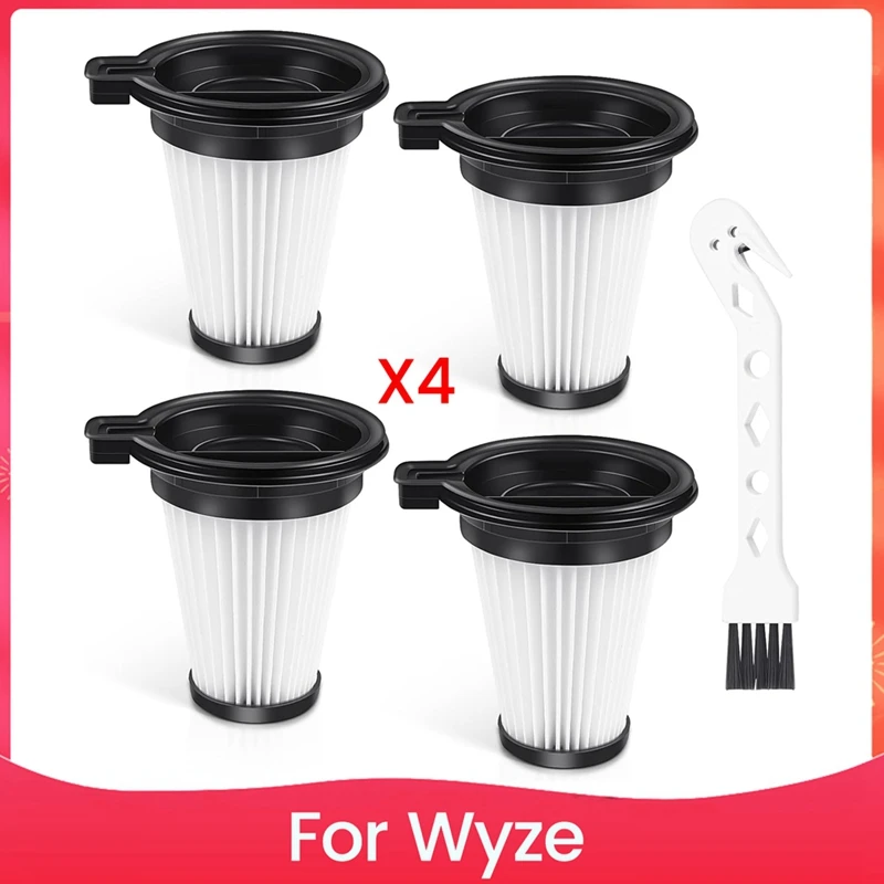 A86I-4 قطع فلاتر بديلة للمكنسة الكهربائية اللاسلكية Wyze، مجموعة ملحقات الفلتر القابلة للإزالة والغسل