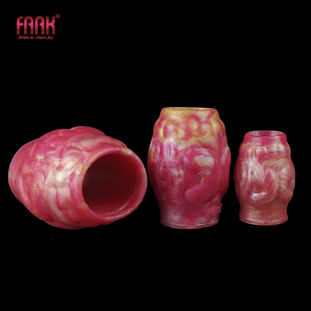 FAAK Soft Silicone Knot for Dildo Phoenix Design Penis Enlargement Ring Anal Sex Stimulate Mixed Color Sex Toys for Men Sheath