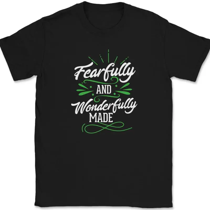 Fearfully and Wonderfully Made T-Shirt Christian Bible Praise Jesus Tee