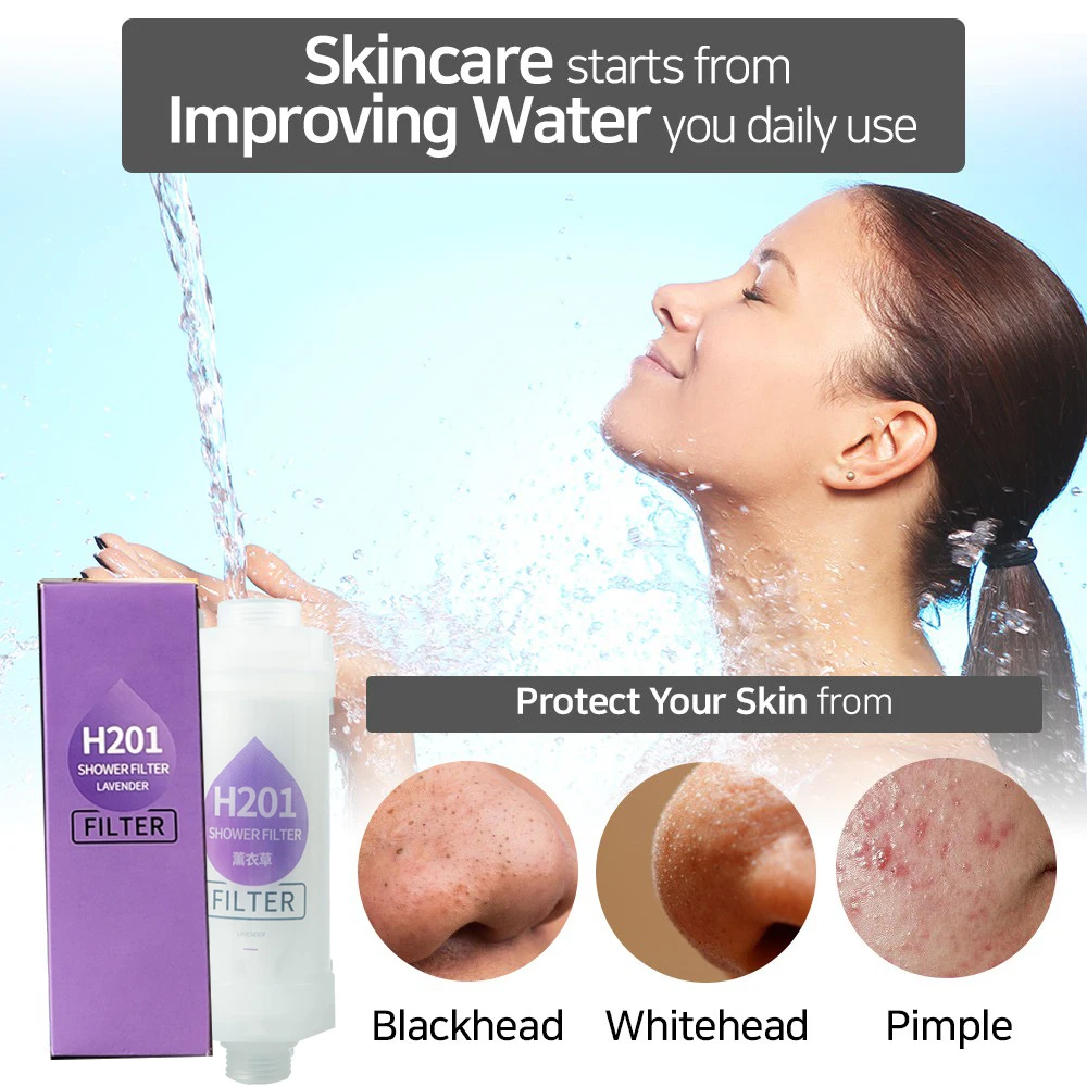 H201 filtro doccia bagno doccia vitamina C, limone lavanda, filtro doccia profumato, addolcitore d'acqua per la rimozione del cloro, accessori per il bagno
