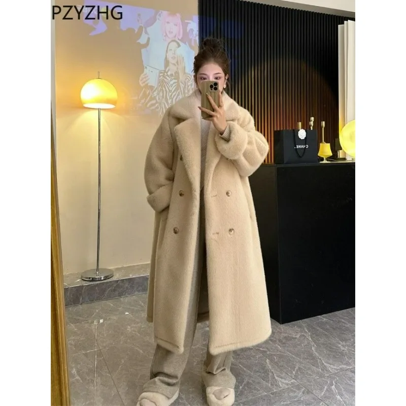 

Imitation Mink Velvet Fur Coat for Women, Long Suit Collar Environmental Protection New Autumn and Winter