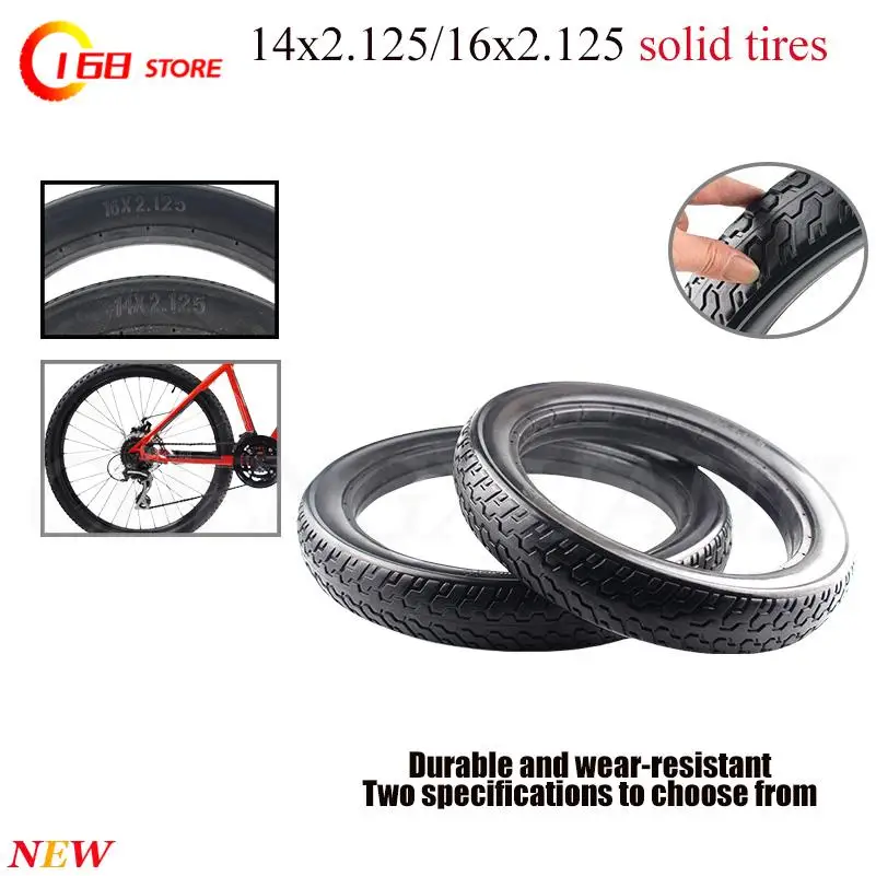 

14/16*2.125 inches solid tire for bicycle bike tyre 14/16x2.125 with mountain bike Folding electric bicycle E-bike tire