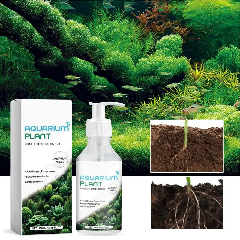 100ml Aquarium Plant Food Organic Aquatic Plant Nutritional Supplement Plant Food Aquarium Fertilizer for Fish Tank