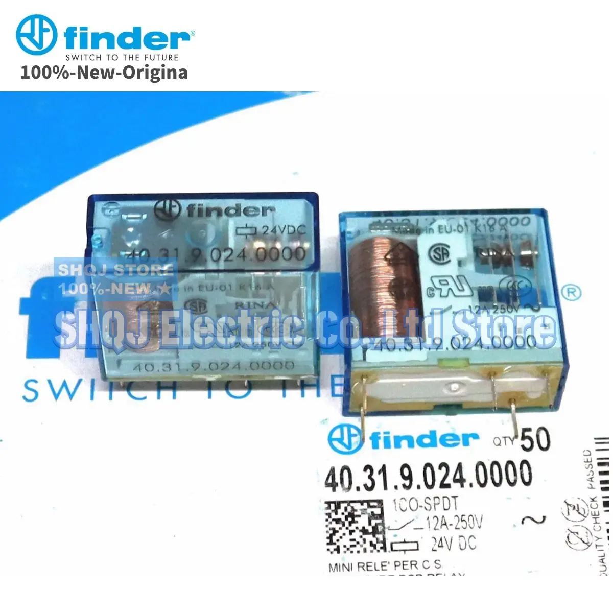 FINDER 100%-NEW 5pcs 40.52 40.61 40.31 24VDC 230VAC 12VDC 8A 2CO 16A 1CO 40series Pcb Relay Original