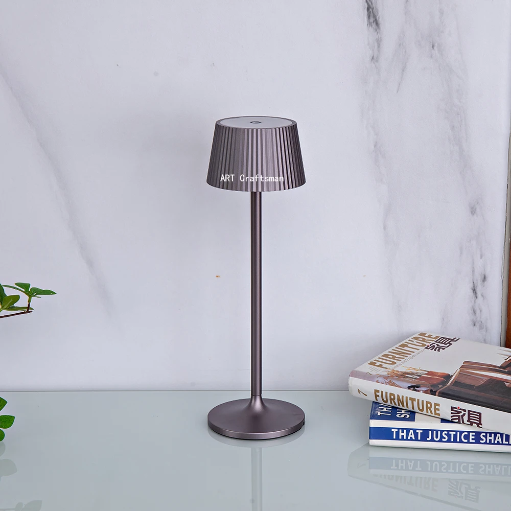 Rechargeable LED Table Lamp Touch Switch 3Colors Dimmable Book Lights Bar Club Dinner Creative Decorative Ambient Lighting