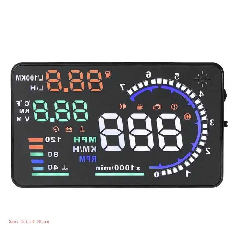 

Car HUD Head Up Display Level Security Alarm Speedometer Speed Clock Tool