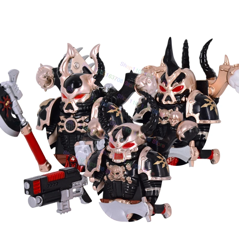 DX3002 MOC Figuras de acción mini de cómic, guerreros con casco de cuerno de buey, accesorio de armadura, mini bloques de construcción, colección para niños, juguetes y regalos