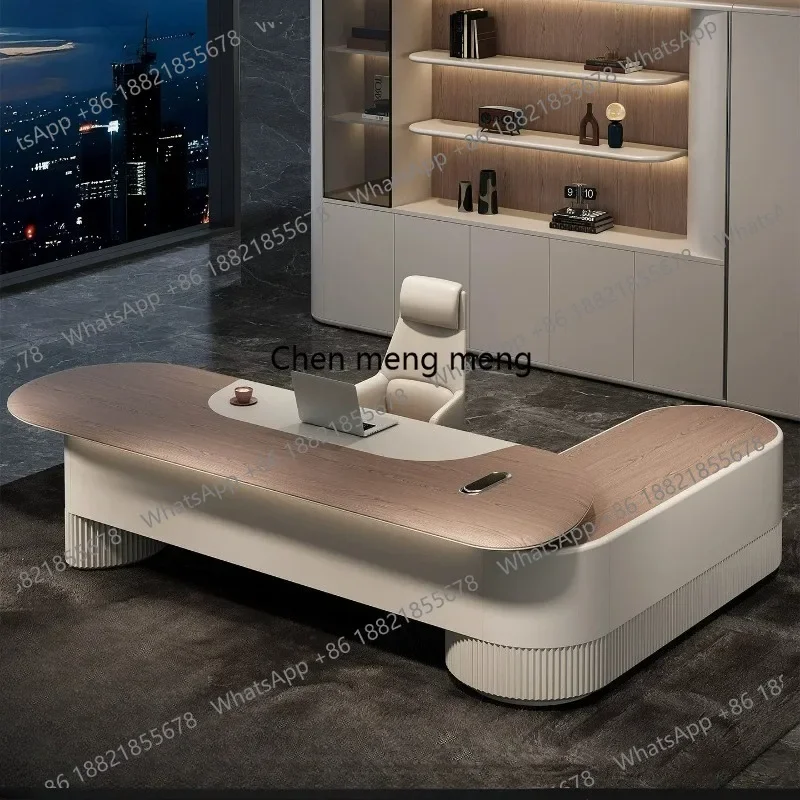E153 Office boss table, senior desk, simple chairperson table, light luxury office, general manager, big desk