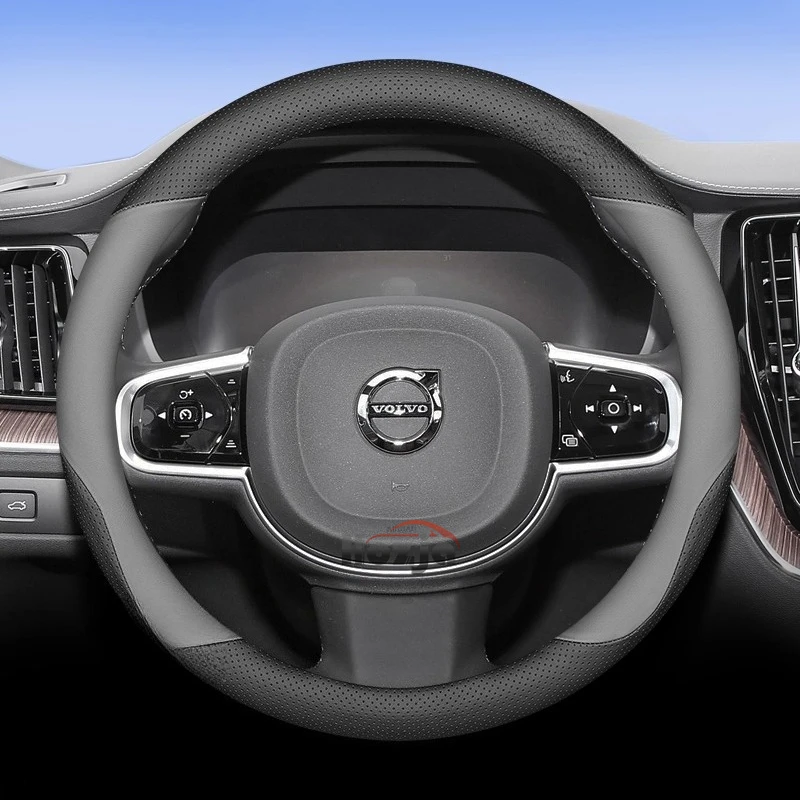 

Leather Car Steering Wheel Cover for Volvo EX90 EM90 S60 EC40 EX40 XC40 ES90 XC90 S90 XC60 V90 V60 B4 B5 B6 T4 T5 T6 T8 D4 D5