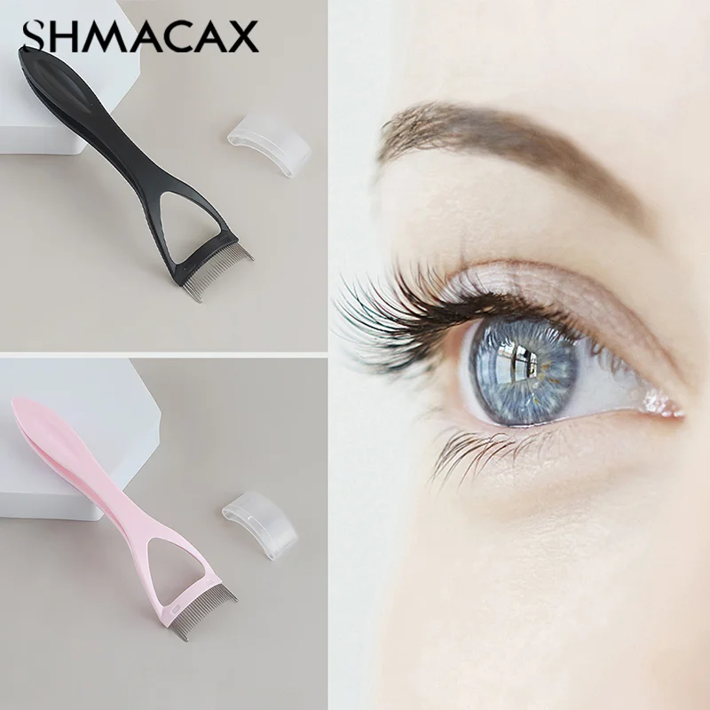 Arc Shaped Steel Needle Eyelash Comb Eyelash Separator Straight Eyelash Curler Beauty Makeup Lash Separator Cosmetic Tool