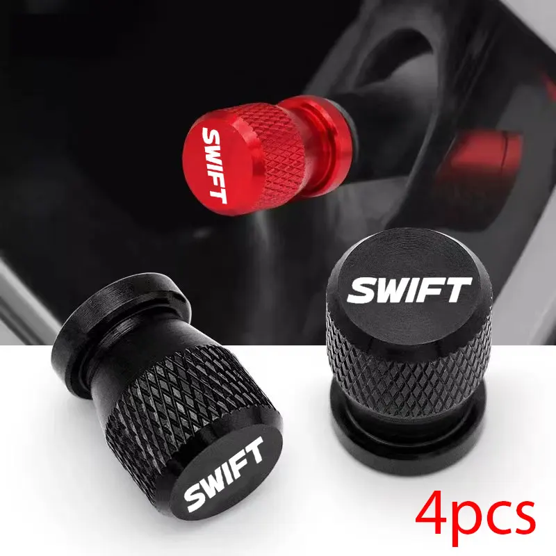 

Car Wheel Tire Valve Caps Tyre Stem Covers Airdust Waterproof Accessories 4pcs Auto CNC Badges For Suzuki Swift