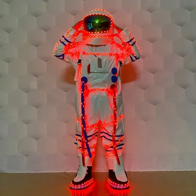 Light up  Festival Party event outfit LED Space Suit Dance Performance Wear Interactive Atmosphere Luminescent Costume Props