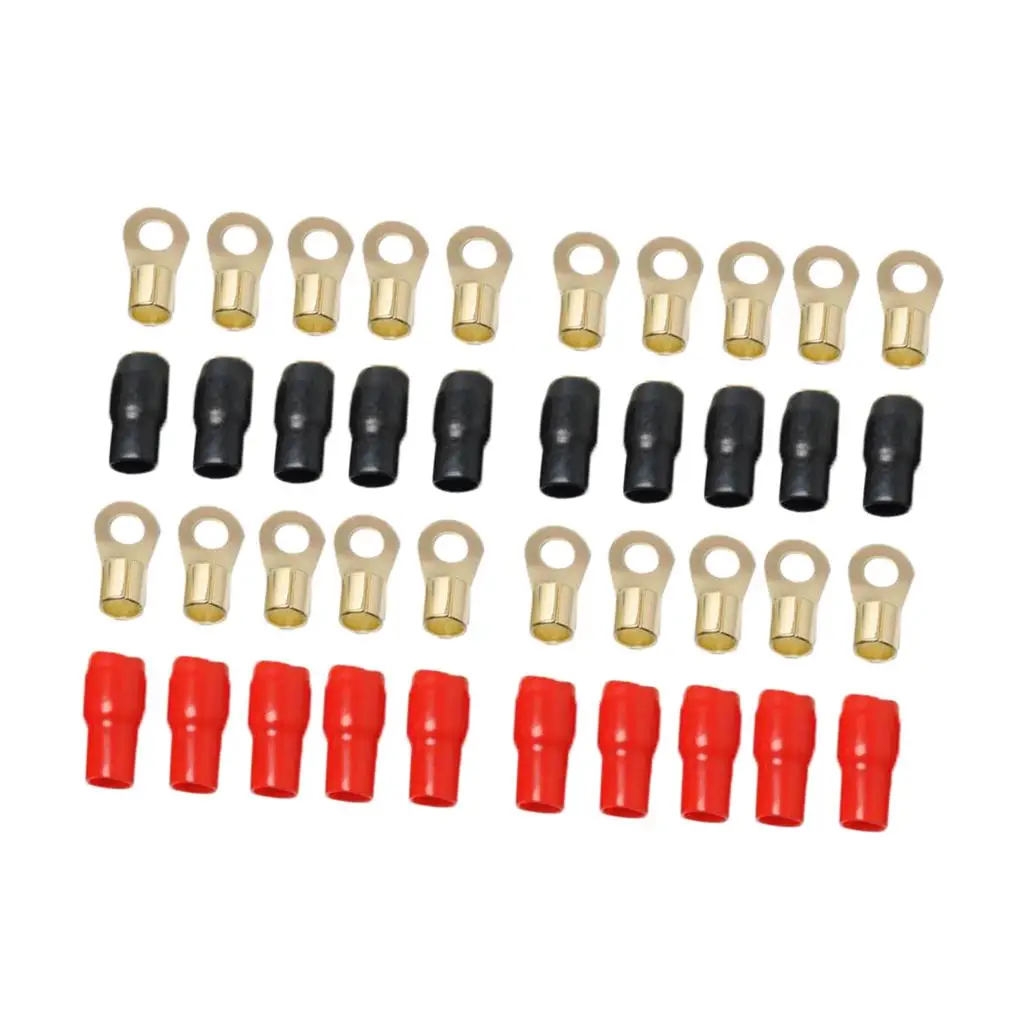 10 Pairs 4 AWG Power Ground Wire Connectors Assortment Crimp Ring Terminals