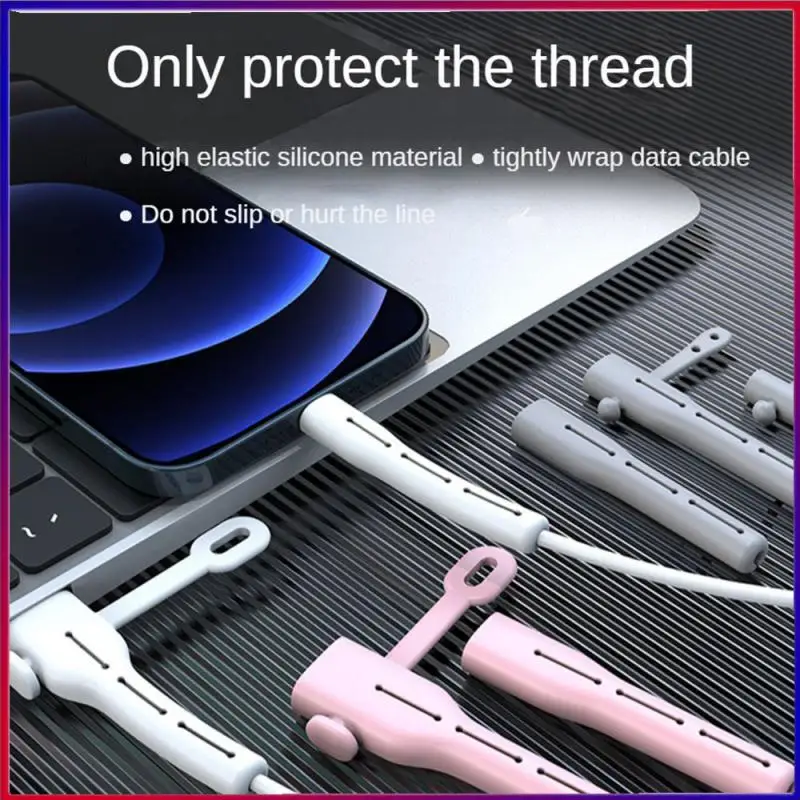 2pcs/set Data Cable Protector Cover Silicone Data Cable Winder 2 In 1 Mini Charger  Cable Protective Cover For Ip L/Type C Port