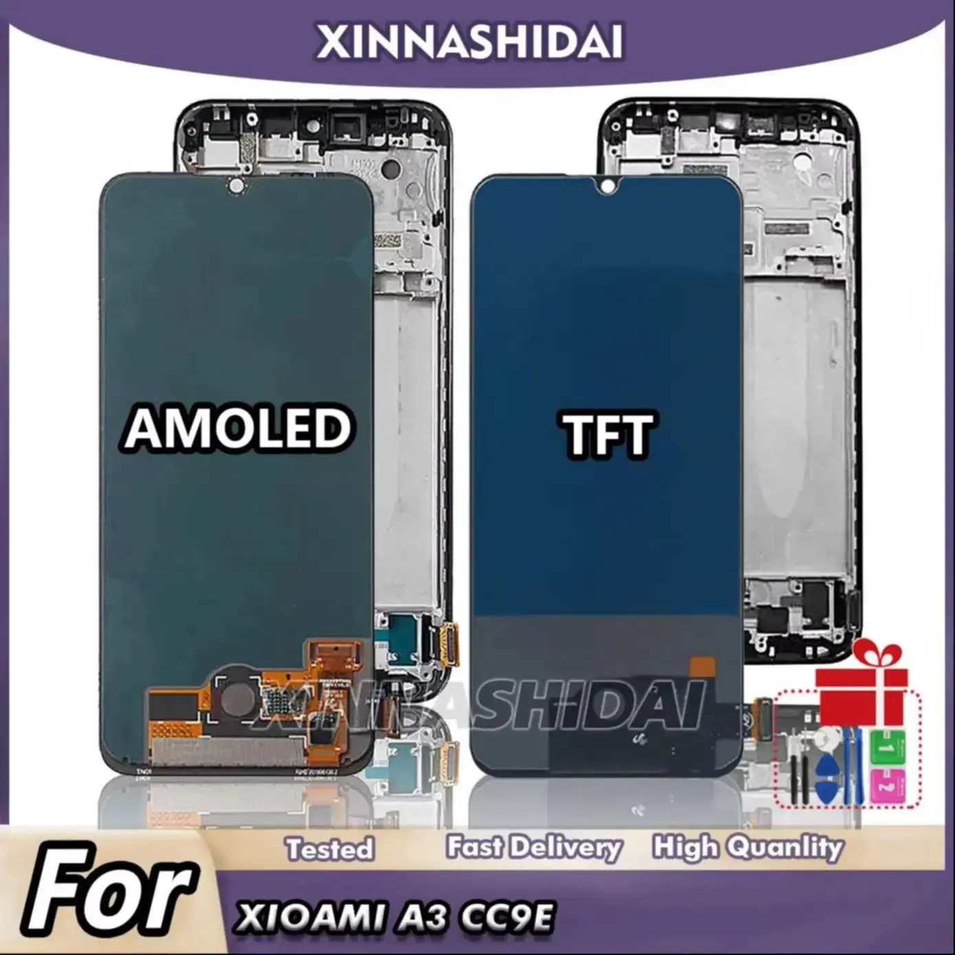 Протестированный дисплей для Xiaomi Mi A3 M1906F9SH M1906F9SI Super AMOLED ЖК-дисплей для дисплея CC9E Mi A3 ЖК-сенсорный экран