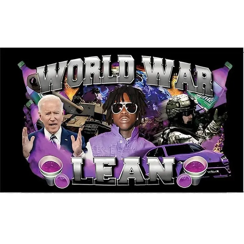World War Lean Funny Rapper Tapestry Outdoor College Dorm Bedroom Man Cave Wall Decor Gift Banner with 4 Brass Grommets