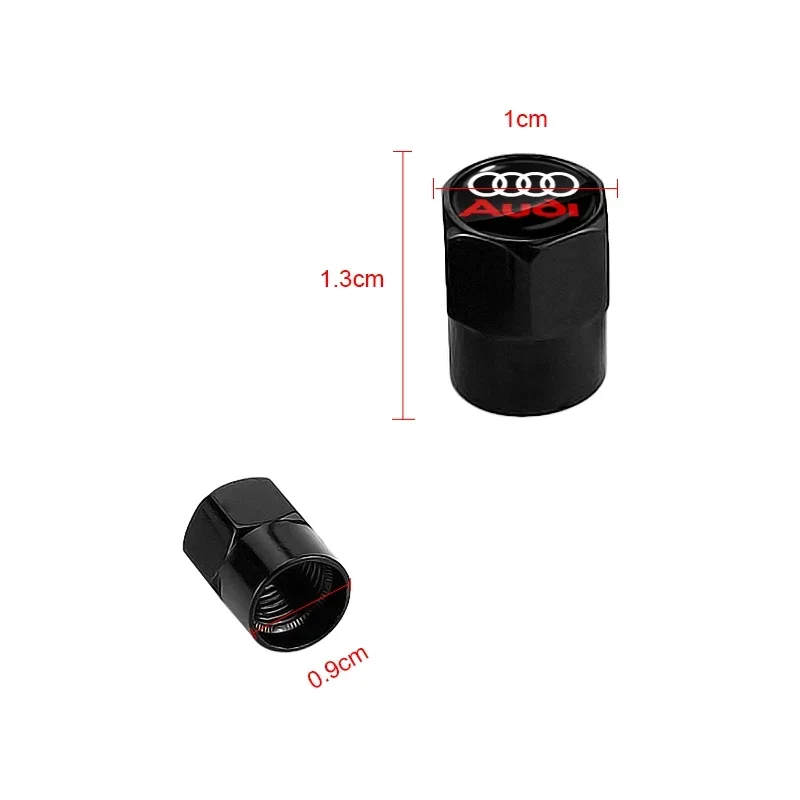 For Audi A4 B5 B6 B7 8P 8V 8L A5 C7 4F A8 Q2 Q7 RS3 RS4 RS5 RS6 TT 4L R8 Cap Wheel Tire Valve Caps Cover With Auto Styling