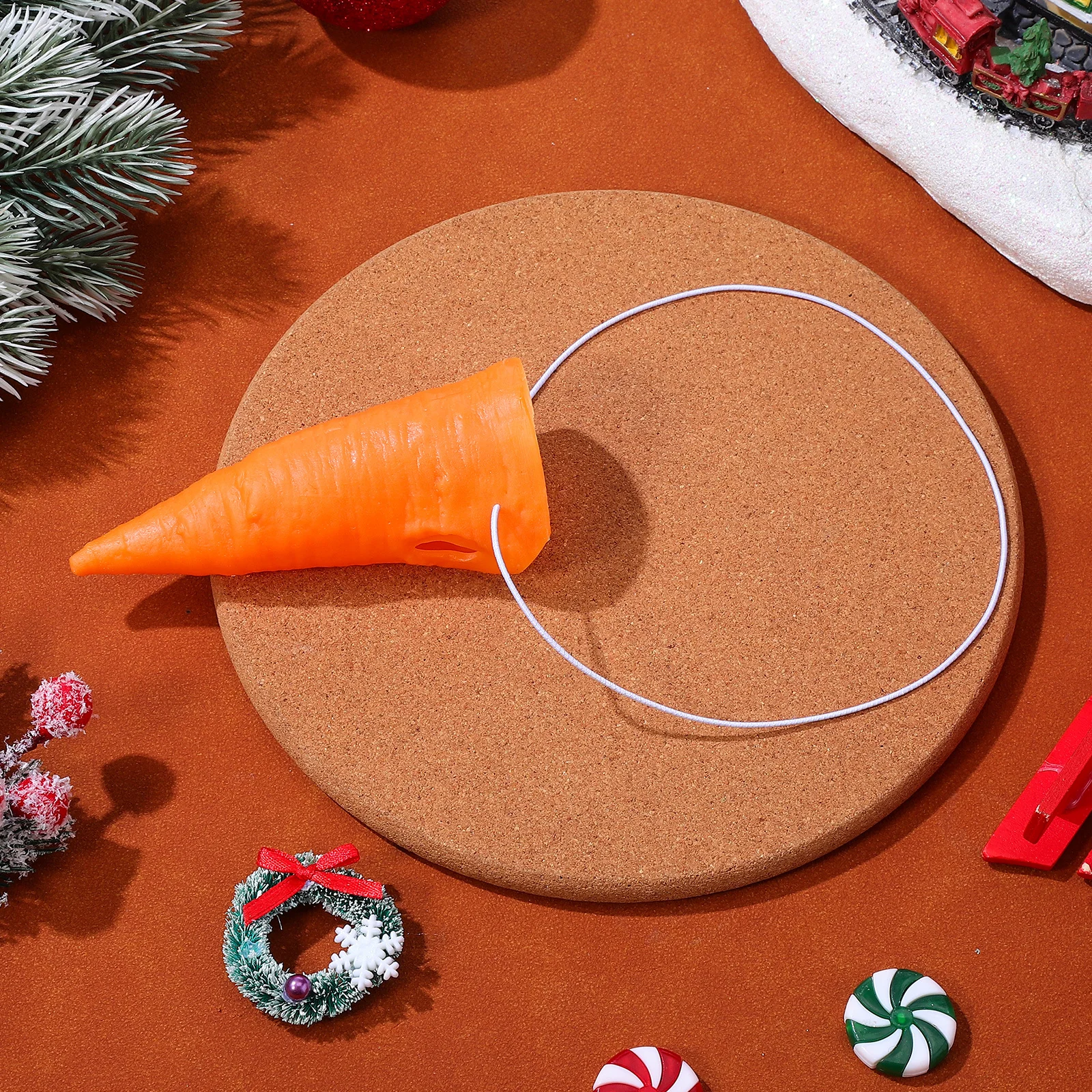 1 قطعة وهمية الجزرة الأنف الملمس واقعية البرتقال حزب الدعامة ل تأثيري احتفالي جمع ثلج DIY المواد الشتاء التبعي #1