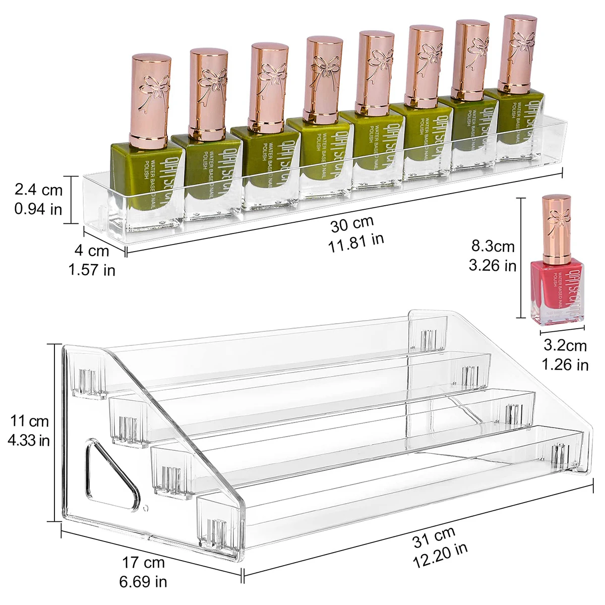 Nail Polish Organizer Clear Acrylic Nail Polish Holder Essential Oils Cosmetic Display Case Makeup Organiser Cosmetic Storage