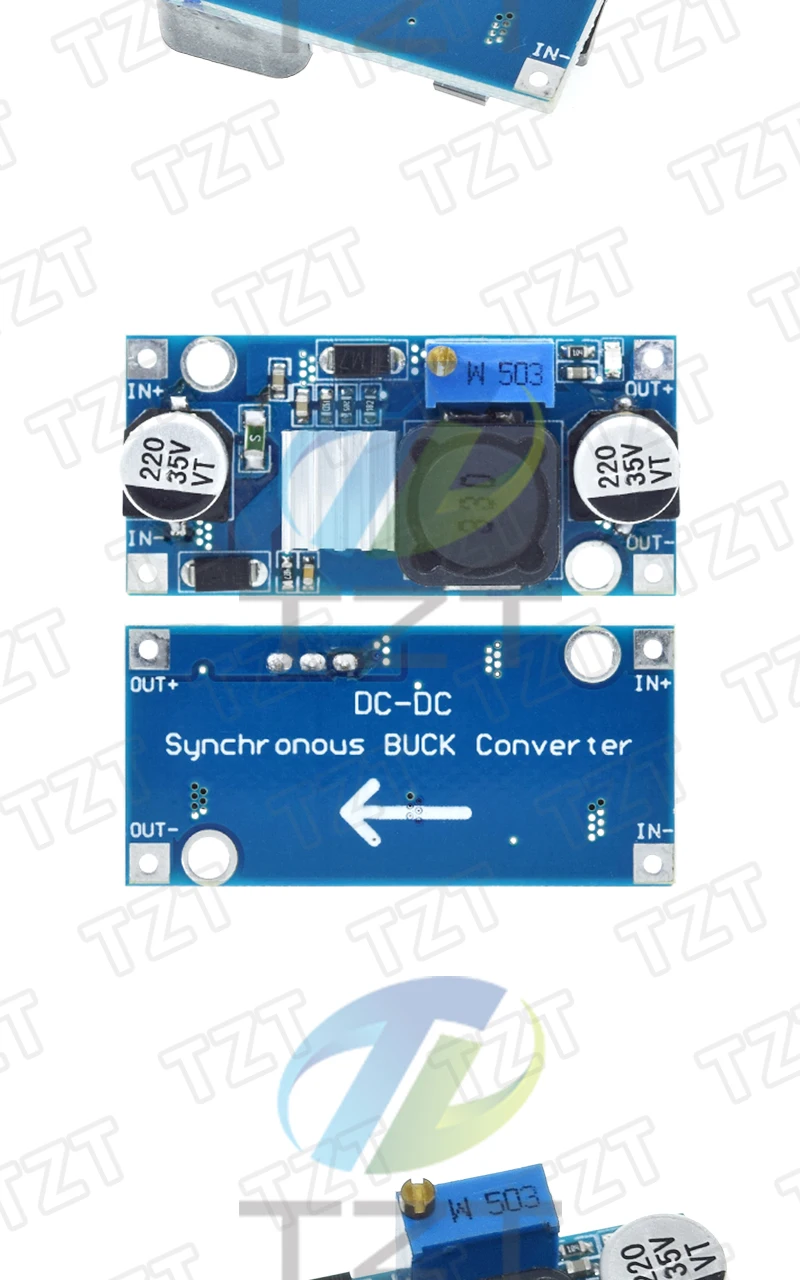 1/3PCS DC 7-32 bis 1,5-30V 3A 30W DC-DC einstellbares Step-Down-Leistungsmodul mit synchroner Gleichrichtung über LM2596 mit Kühlkörper – Detail 6