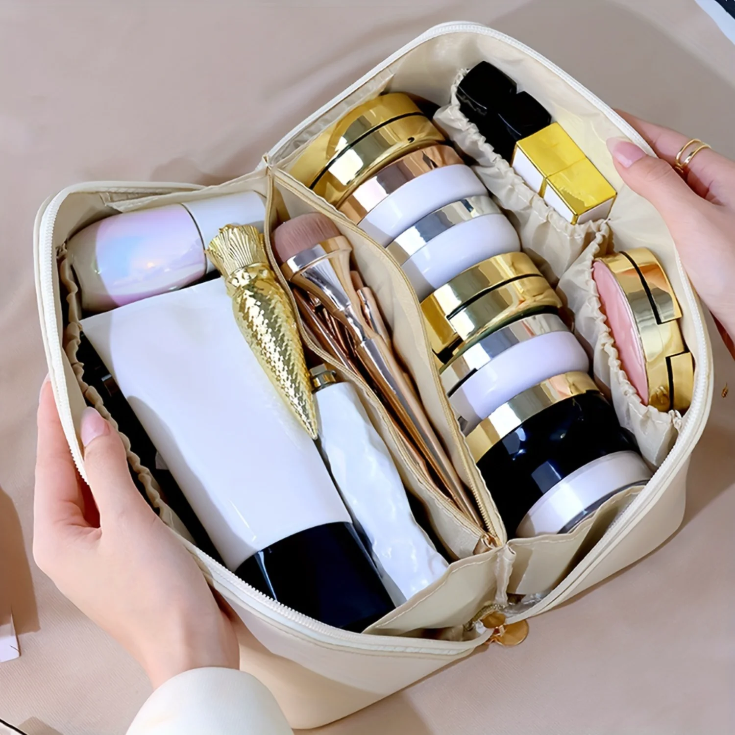  Organizer for bathroom Cotton pad container Cheap make up organizer Basket organizer Lipstick holder organizer Makeup pouch Bag